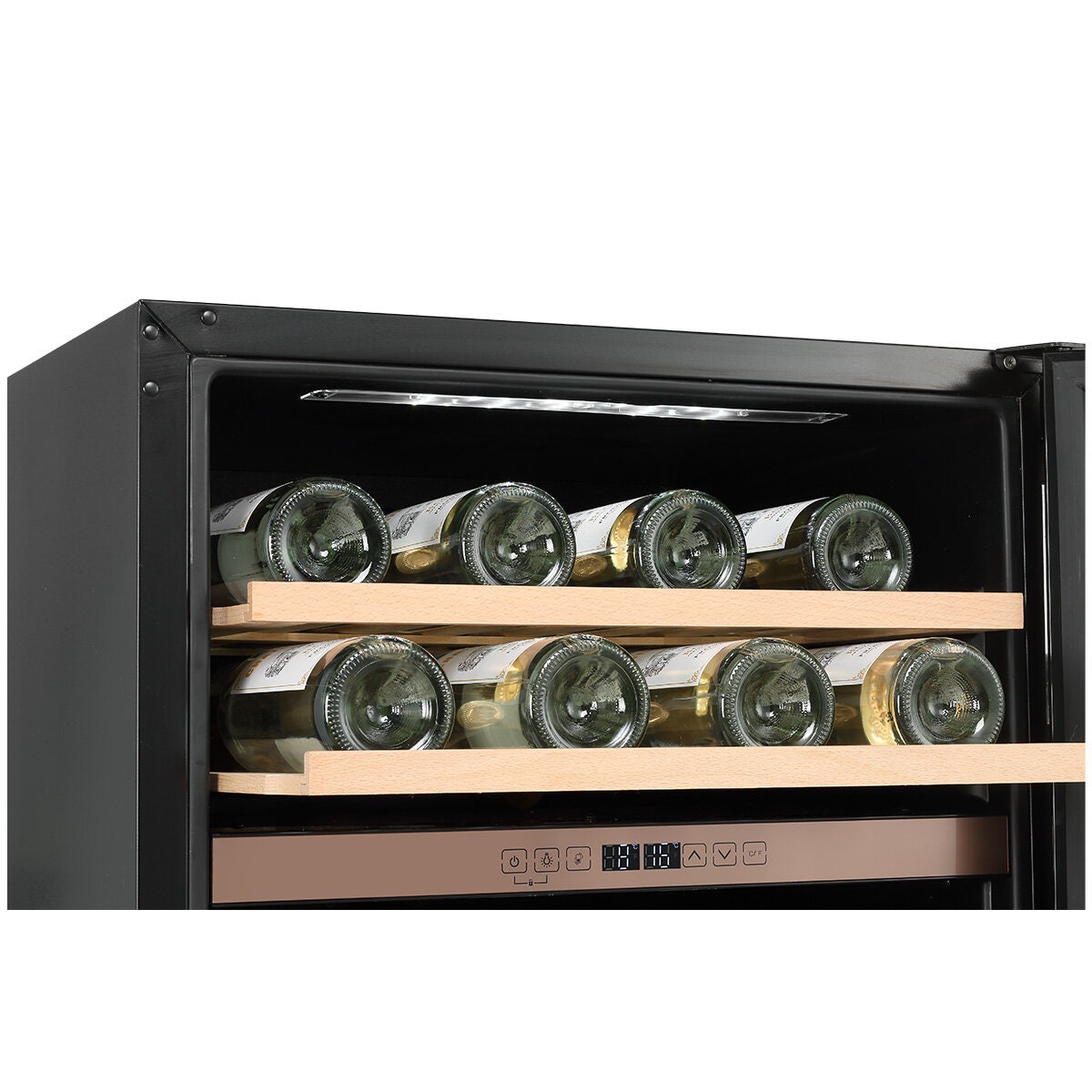 LeCavist 44 Bottle Dual Zone Wine Cabinet - Black - Humidity Control - Anti-Vibration - LJ44VN2ZBU