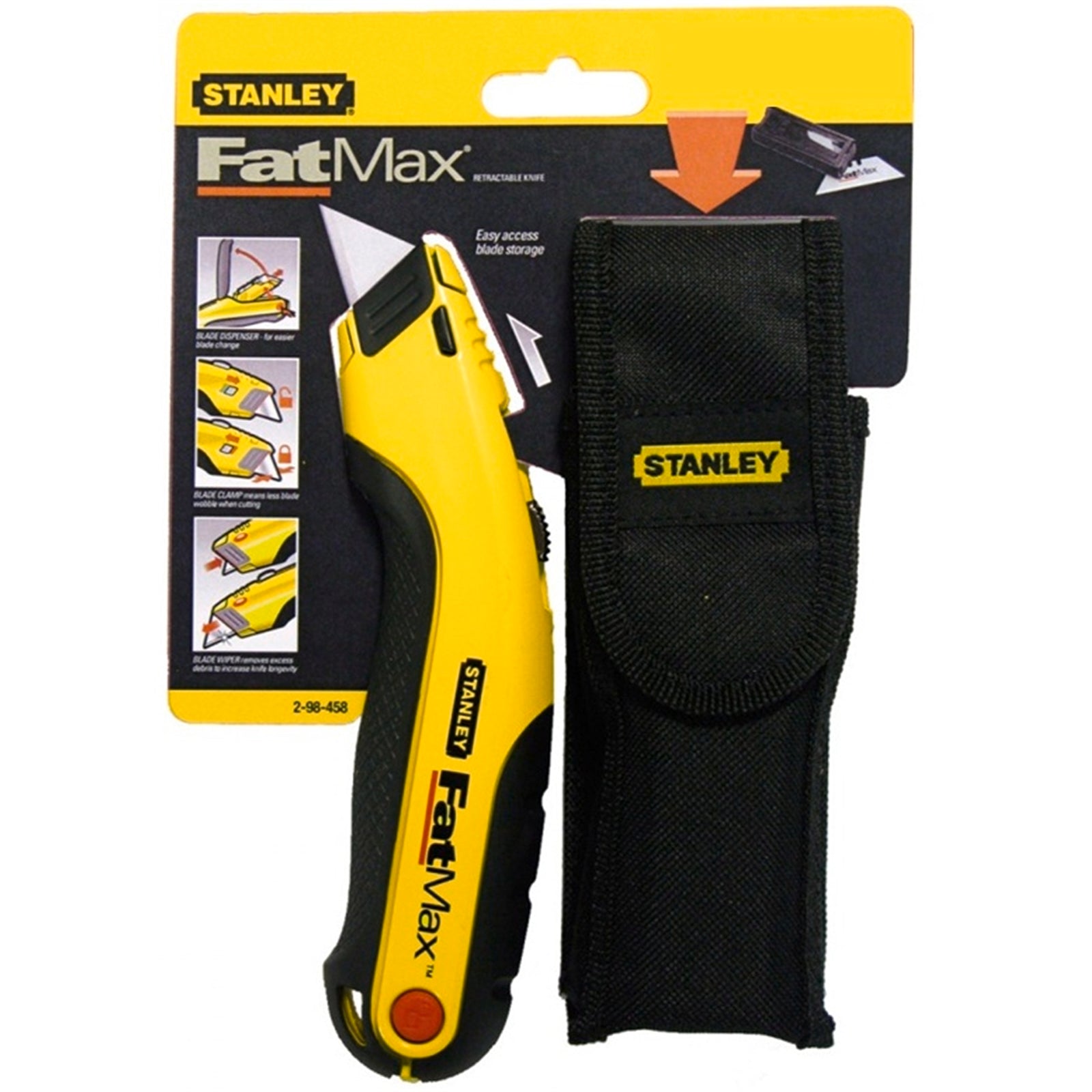 Stanley FatMax Retractable Utility Knife with Pouch, Lockable, Blade Storage