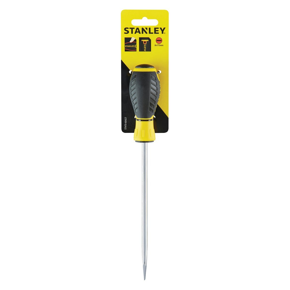 Stanley 8 x 175mm Standard Tip Screwdriver - Yellow - Ergonomic Handle - SuperSaverAU - view 2