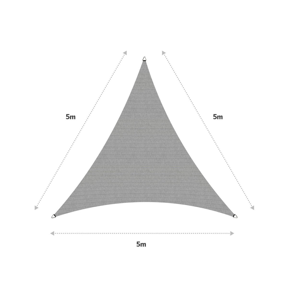 Coolaroo 5 x 5m Stone Triangle Commercial Grade Shade Sail 95% UV Block