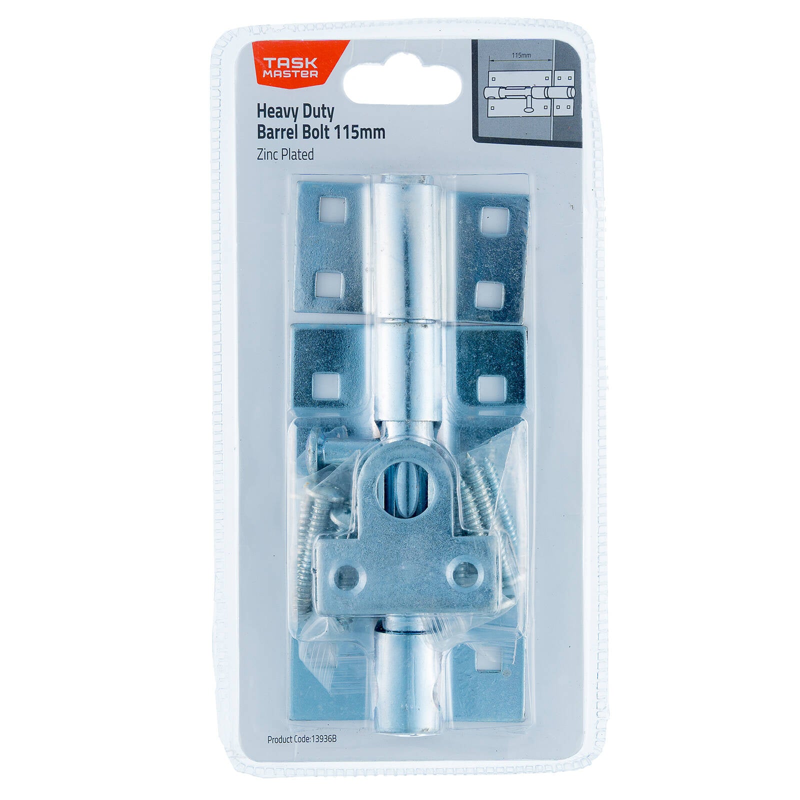 Taskmaster 115mm Heavy Duty Zinc Barrel Bolt