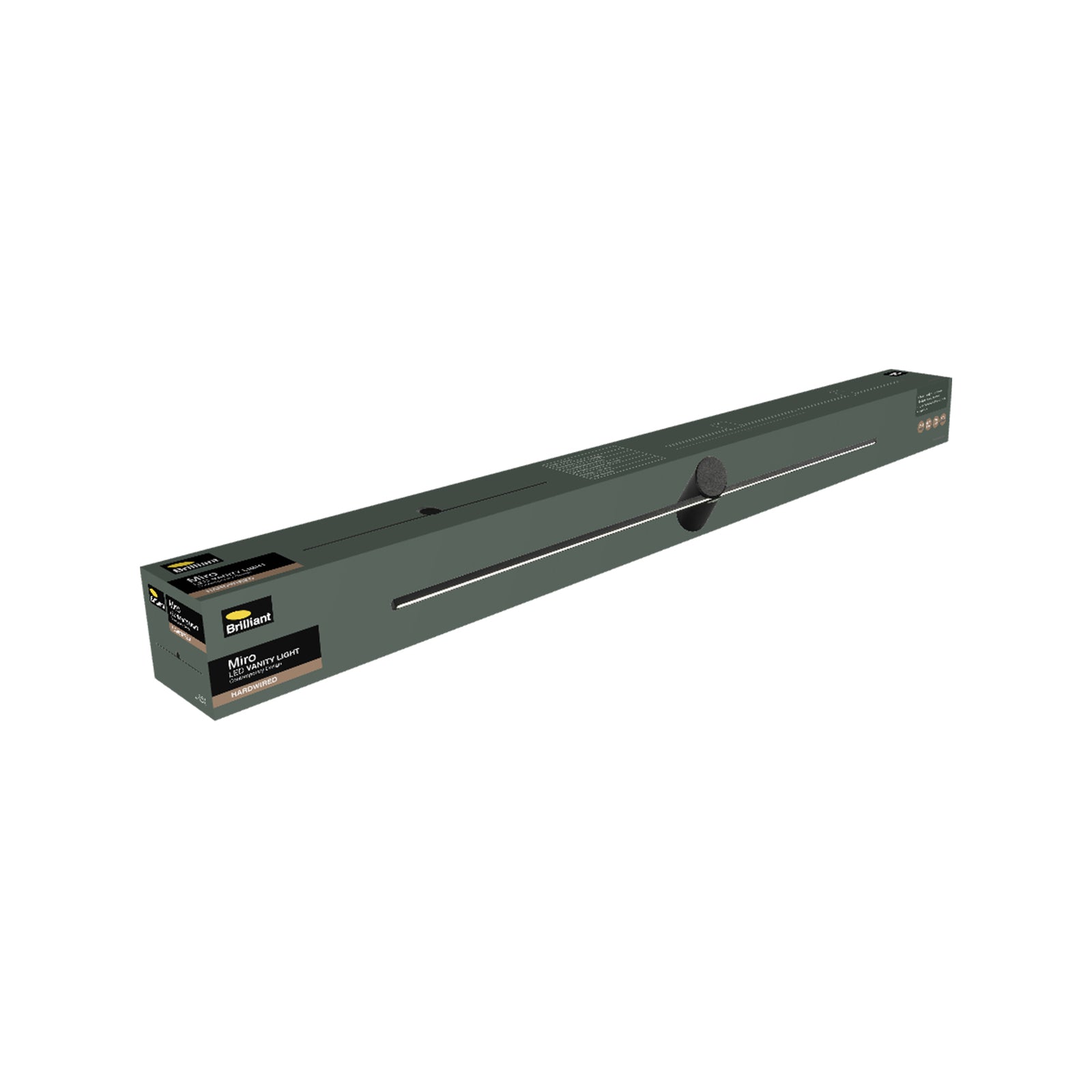 Brilliant Miro 90cm Black Matt LED Vanity and Wall Light Indoor 22383/06