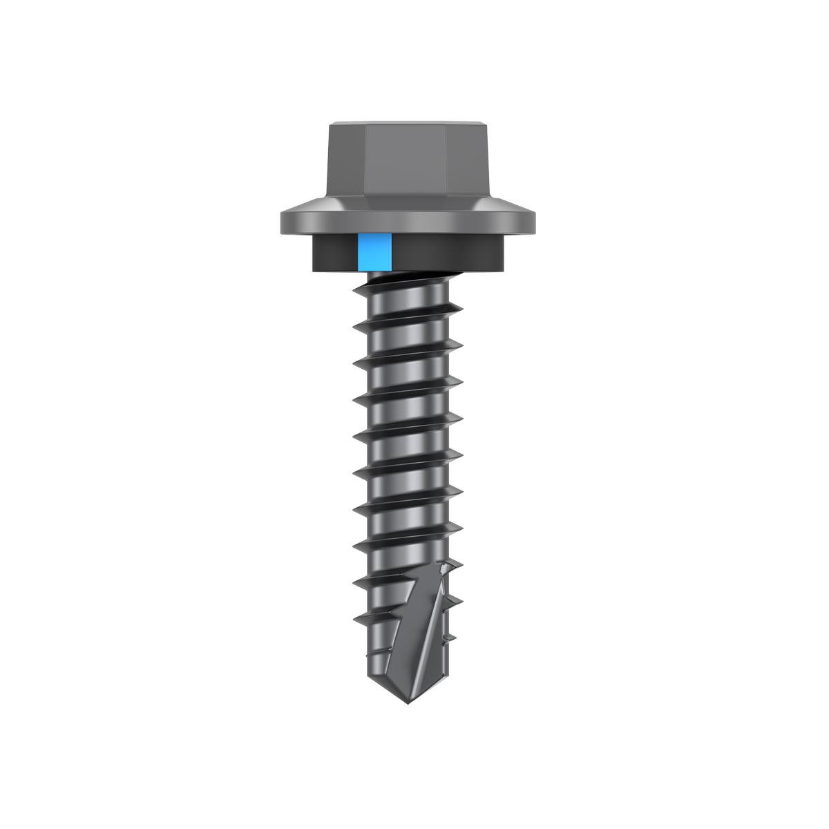Bremick Vortex Plus 6.2 x 25mm Hex Cladding Screw, Carbon Steel B8 Basalt, Sealed Head Vortex Point - 100 Box