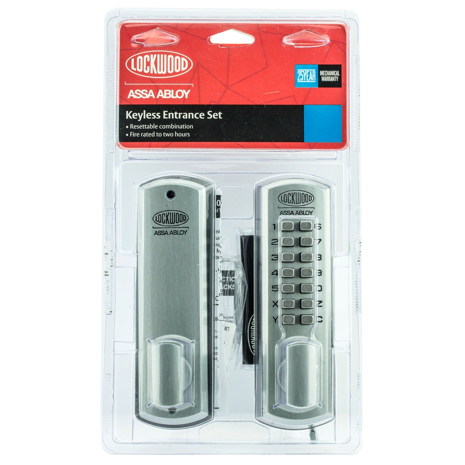 Lockwood 530 Digital DX Entrance Set, Satin Chrome, Keyless Mechanical Code Lock