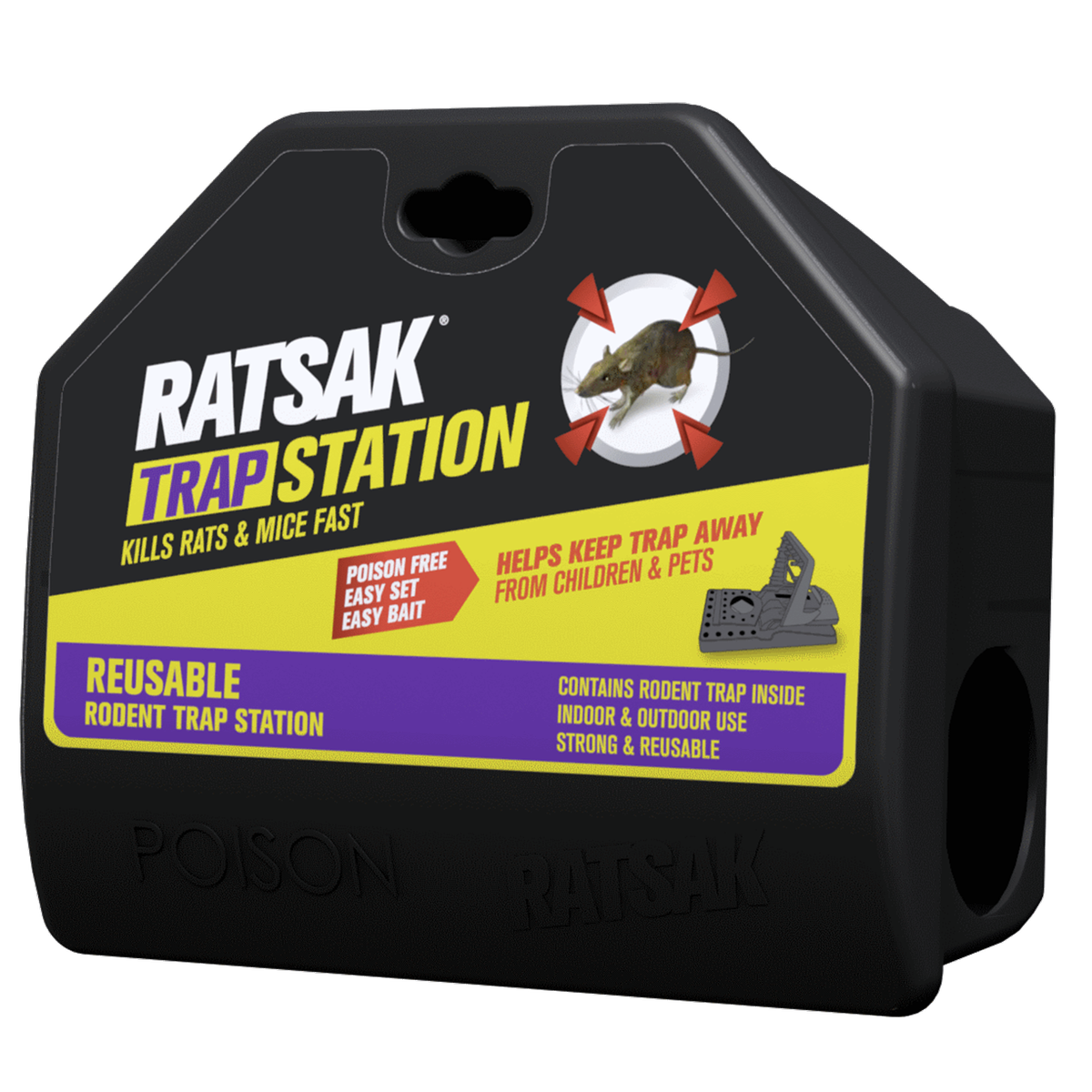 Ratsak Reusable Rodent Trap Station - PVC Plastic - Safe For Kids & Pets - SuperSaverAU - view 1