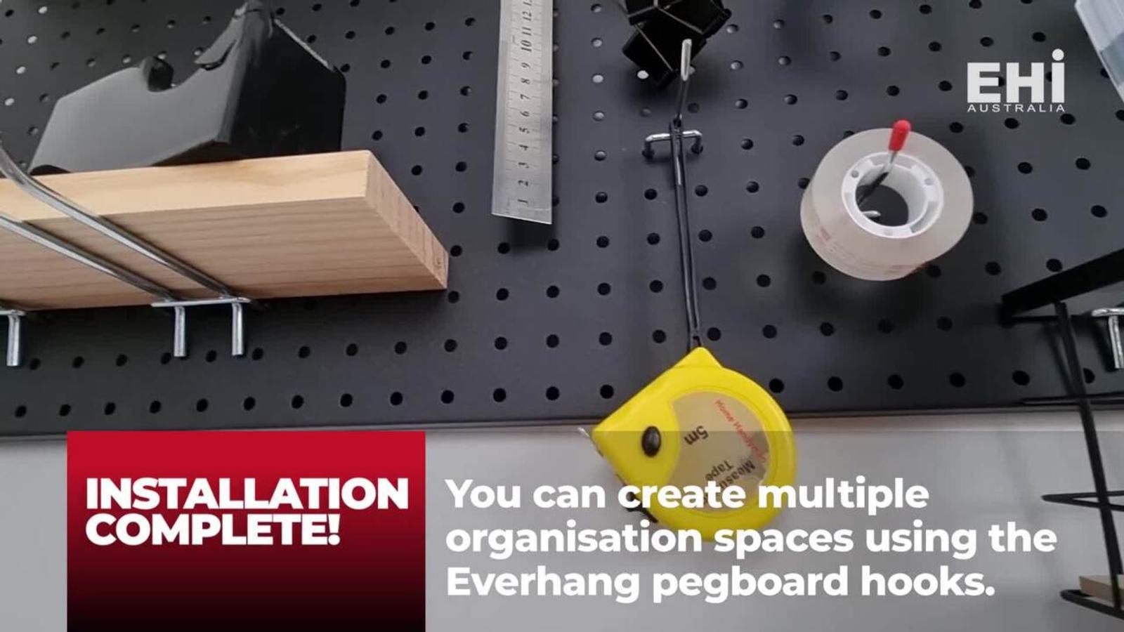 Everhang 100mm Silver Zinc Pegboard Hooks 6 Pack Garage Storage