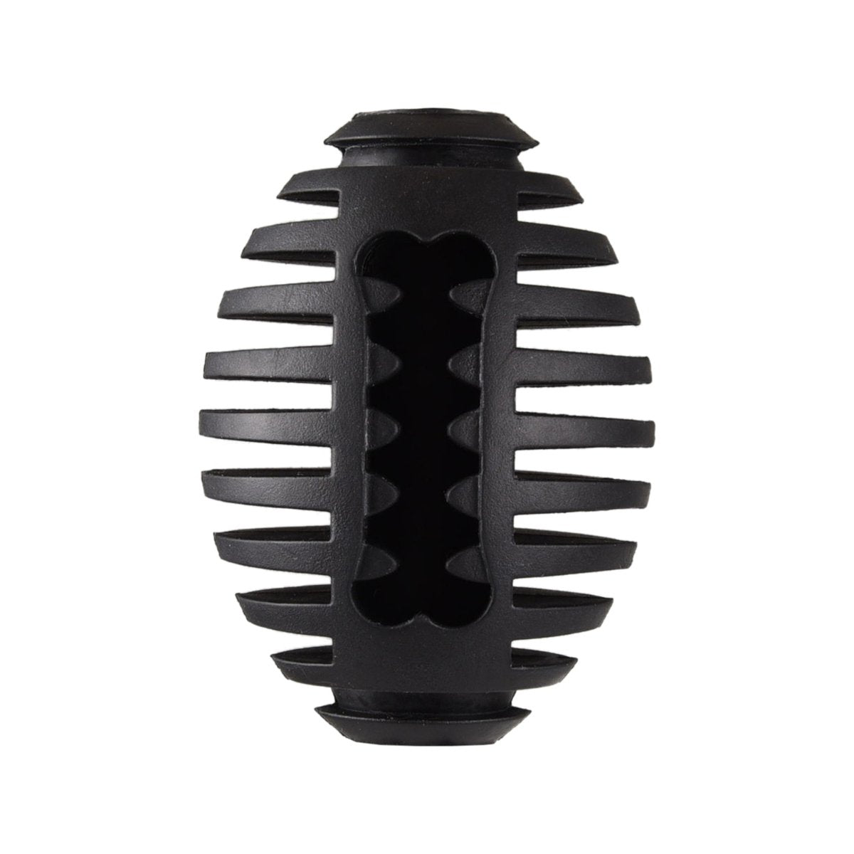 Gladiator 8cm Rugby Dog Toy - Black - Natural Rubber - Dental Care - SuperSaverAU - view 2