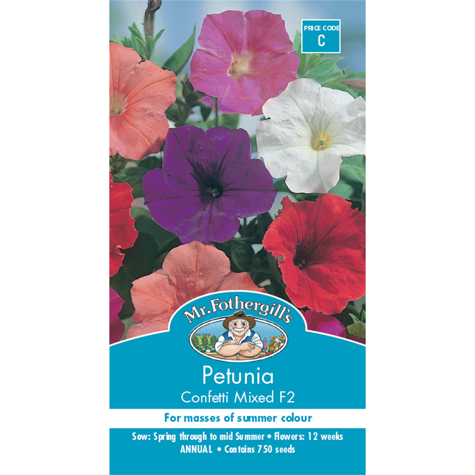 Mr Fothergill's Mixed Confetti Petunia Flower Seeds for Pots & Baskets
