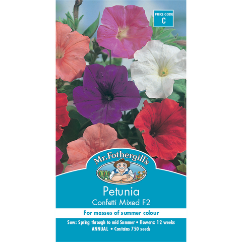 Mr Fothergill's Mixed Confetti Petunia Flower Seeds for Pots & Baskets
