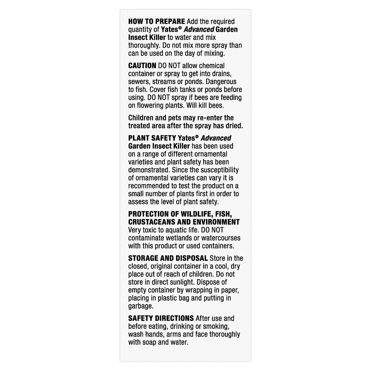 Yates 50ml Advanced Garden Insect Killer Liquid Concentrate
