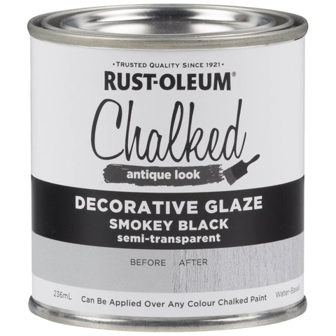 Rust-Oleum Chalked 236ml Smokey Black Decorative Glaze Paint - Antique Finish, Indoor