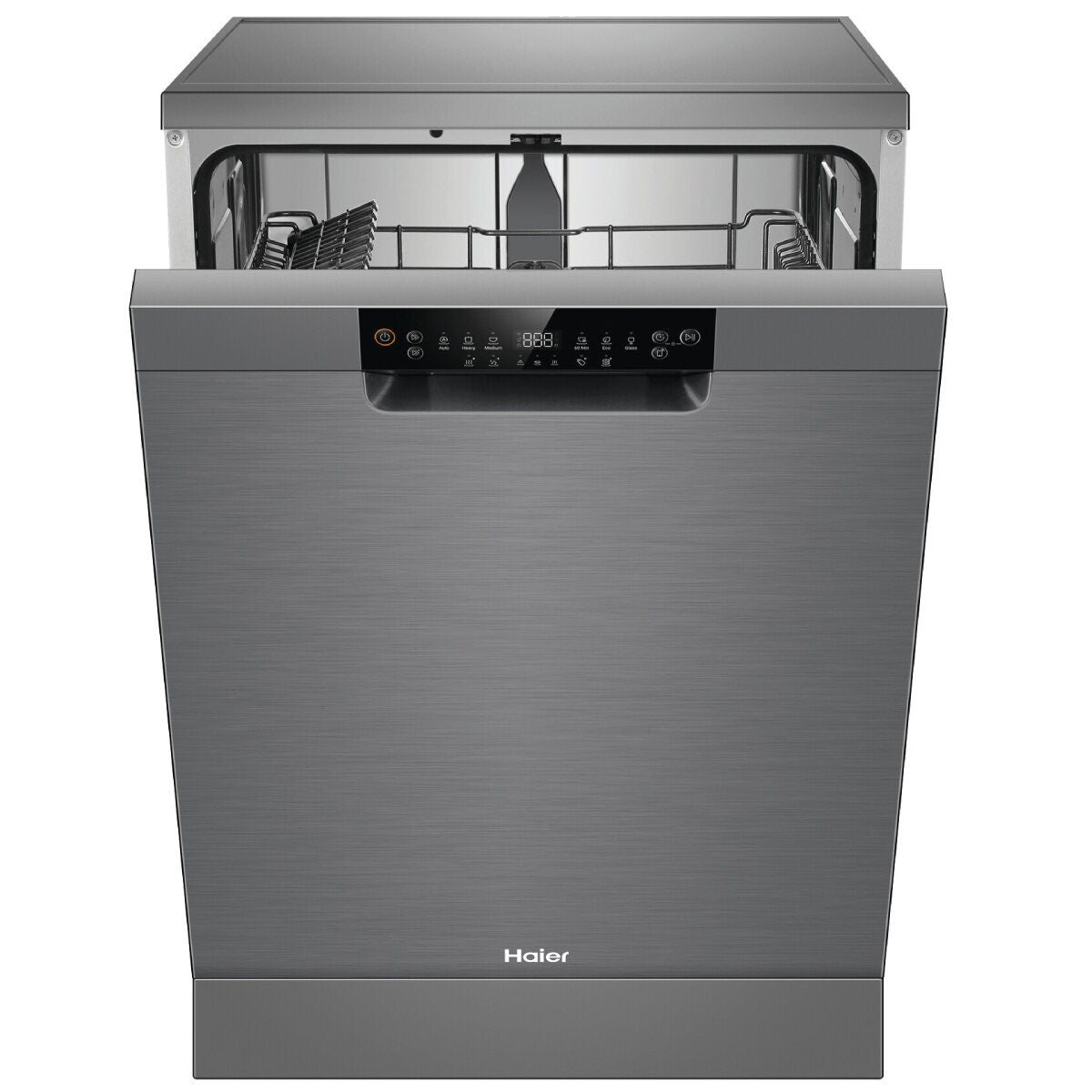 Haier 60cm Freestanding Dishwasher with Sanitise - 15 Place Settings - Satina - ThermoDry - HDW15F1S1