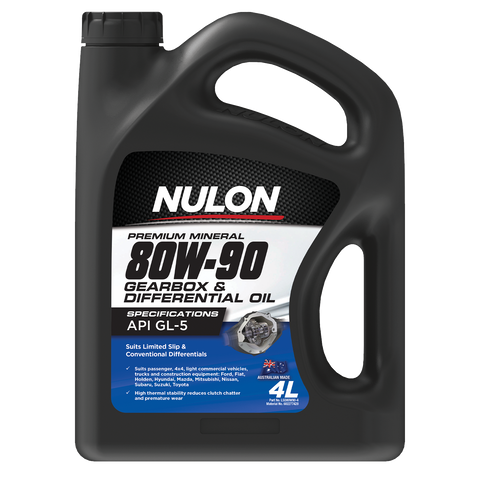 Nulon 80W-90 Manual Gearbox and Differential Oil 4L GL-5 Limited Slip