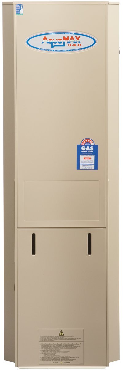 AquaMAX 155L Natural Gas Storage Hot Water System - Stainless Steel Tank, 5 Star, 50°C Preset - G340SS-NG