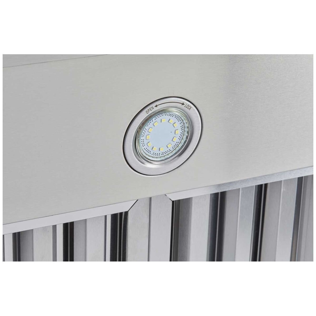 Schweigen 1160mm Undermount BBQ Rangehood - 2500m³/h Extraction, Stainless Steel, LED Lighting - CLUM212