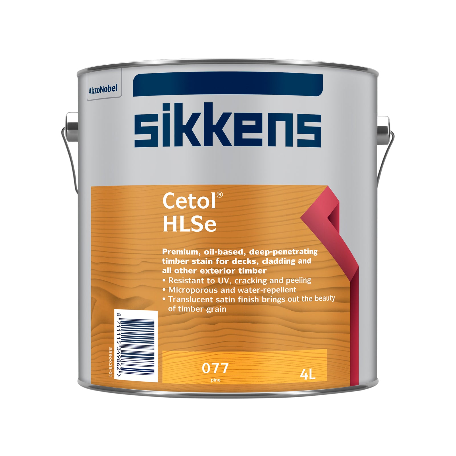 Sikkens Cetol HLSe 4L Pine Oil Based Exterior Timber Finish Satin UV Resistant