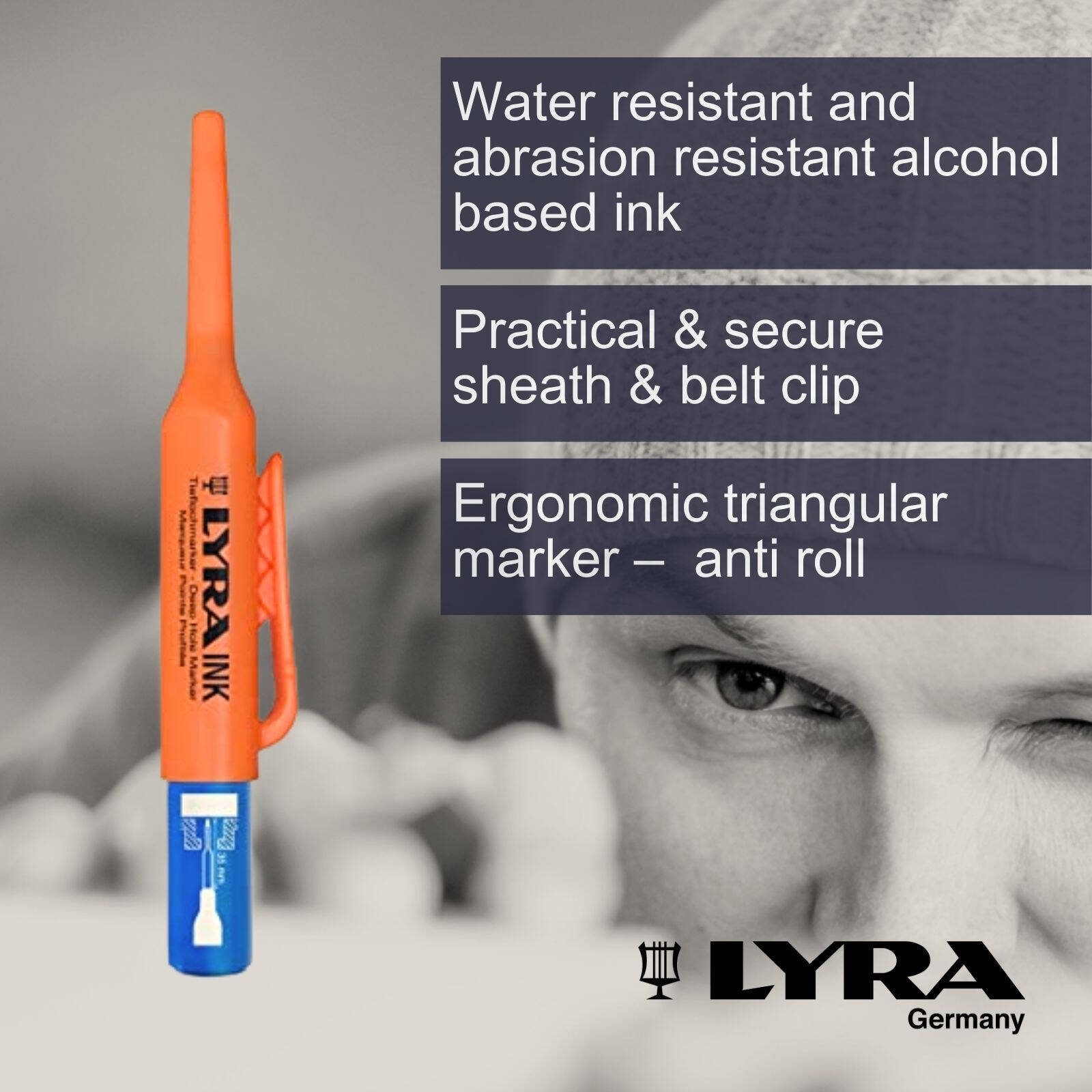 Lyra Blue Deep Hole Permanent Construction Marker