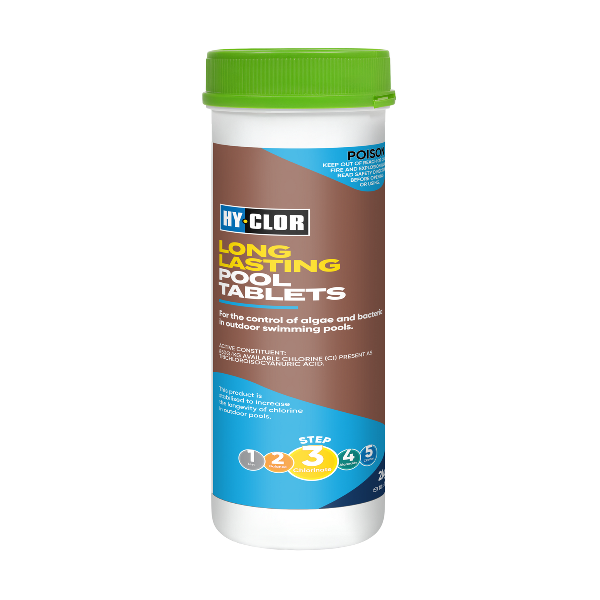 Hy-Clor 2kg Long Lasting Pool Chlorine Tablets 10pk