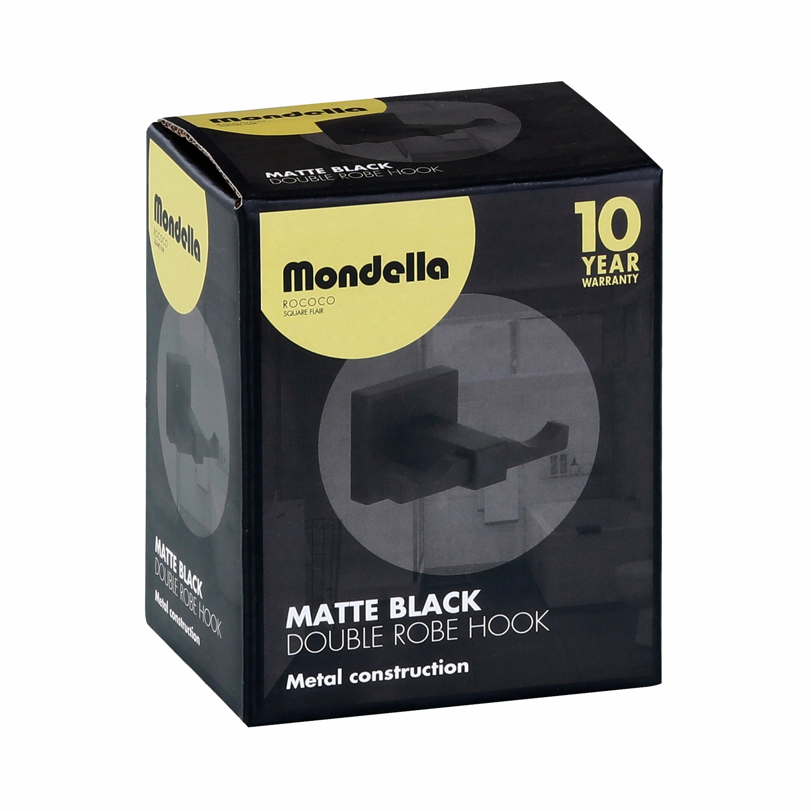 Mondella Rococo Matte Black Double Robe Hook Zinc