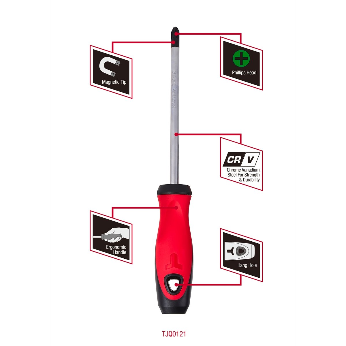 Trojan 150mm No.3 Phillips Screwdriver, CRV Shaft