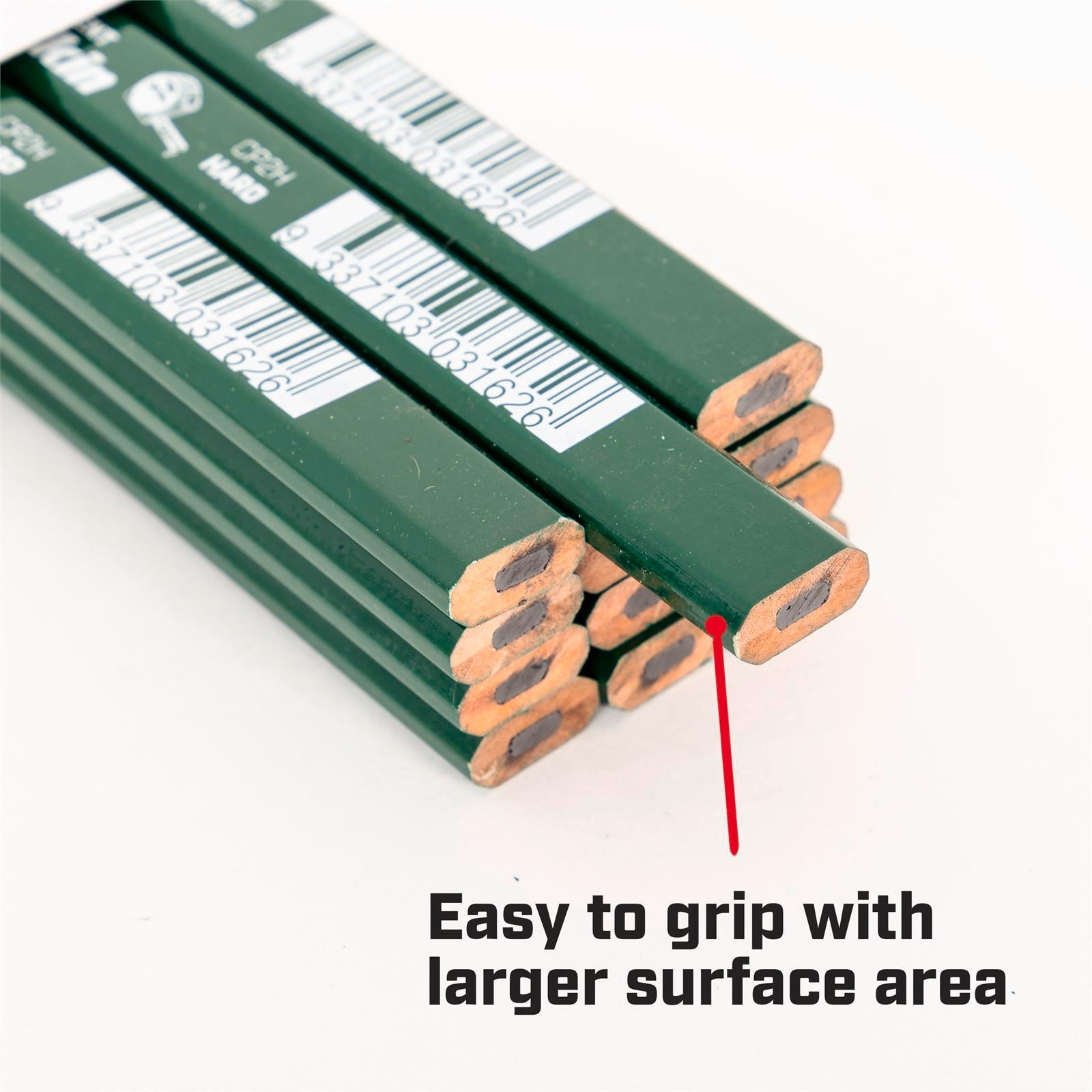 Crescent Lufkin Hard Green Carpenters Pencil, Wood, Hard Lead, Waterproof