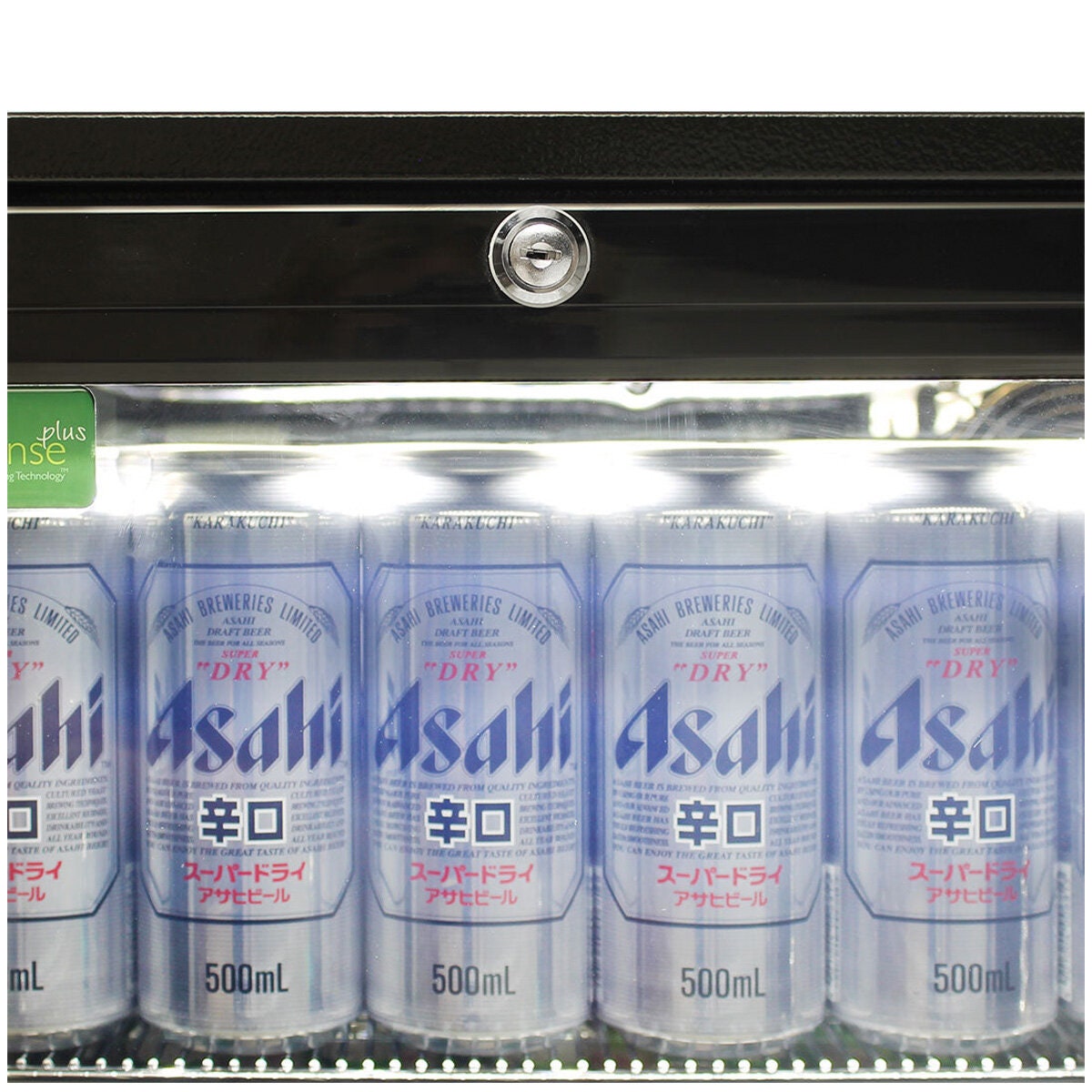 Rhino 208L Double Door Heated Glass Under Bench Beverage Centre - Black, Lockable Doors - SG2H-B-HD