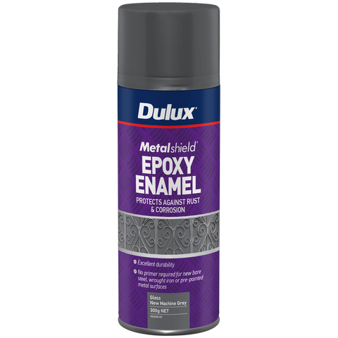 Dulux Metalshield Epoxy Enamel Gloss Spray Paint - 300g - New Machine Grey - Rust Protection - SuperSaverAU - view 1