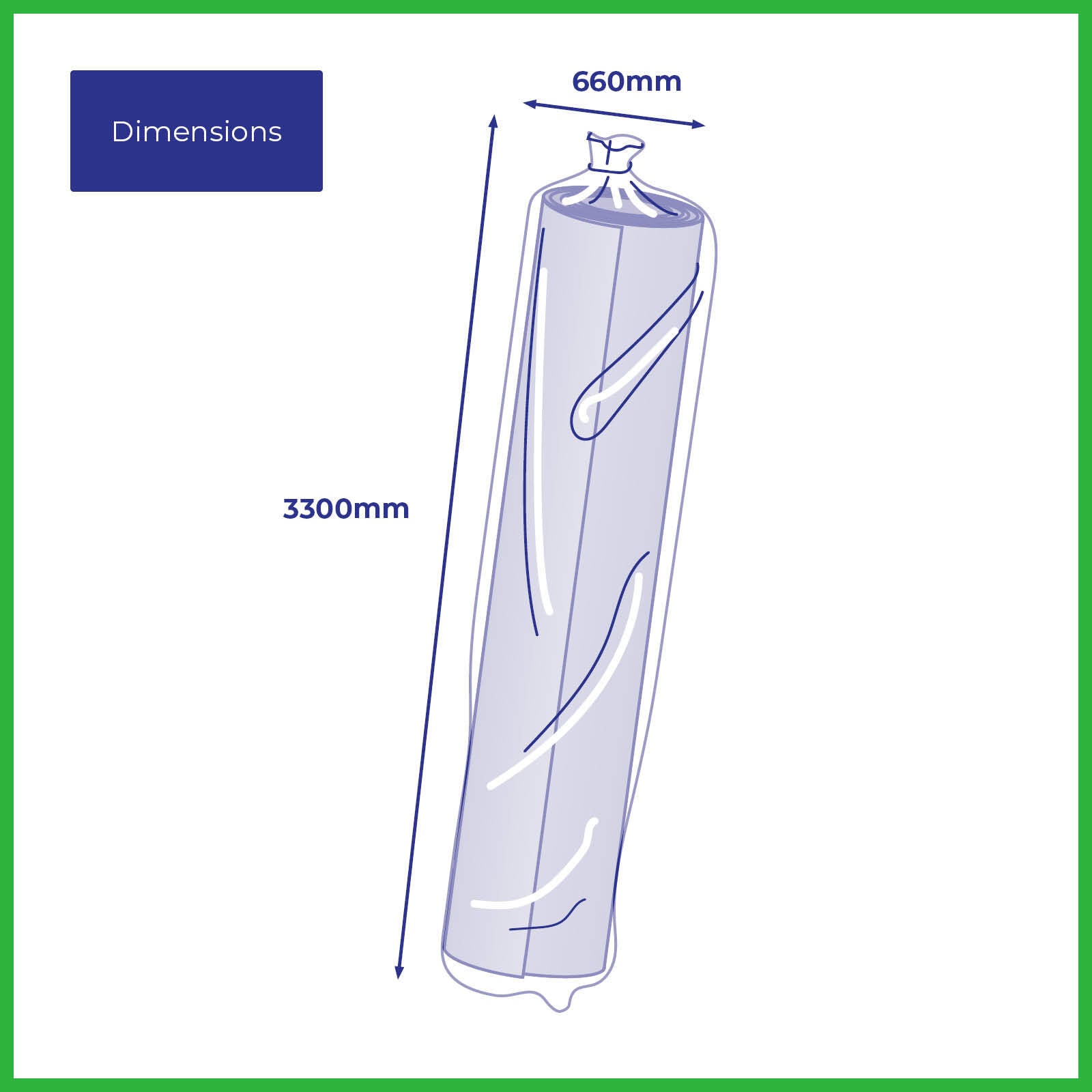 Packz Clear Plastic Rug Storage Bag 660 x 3300mm
