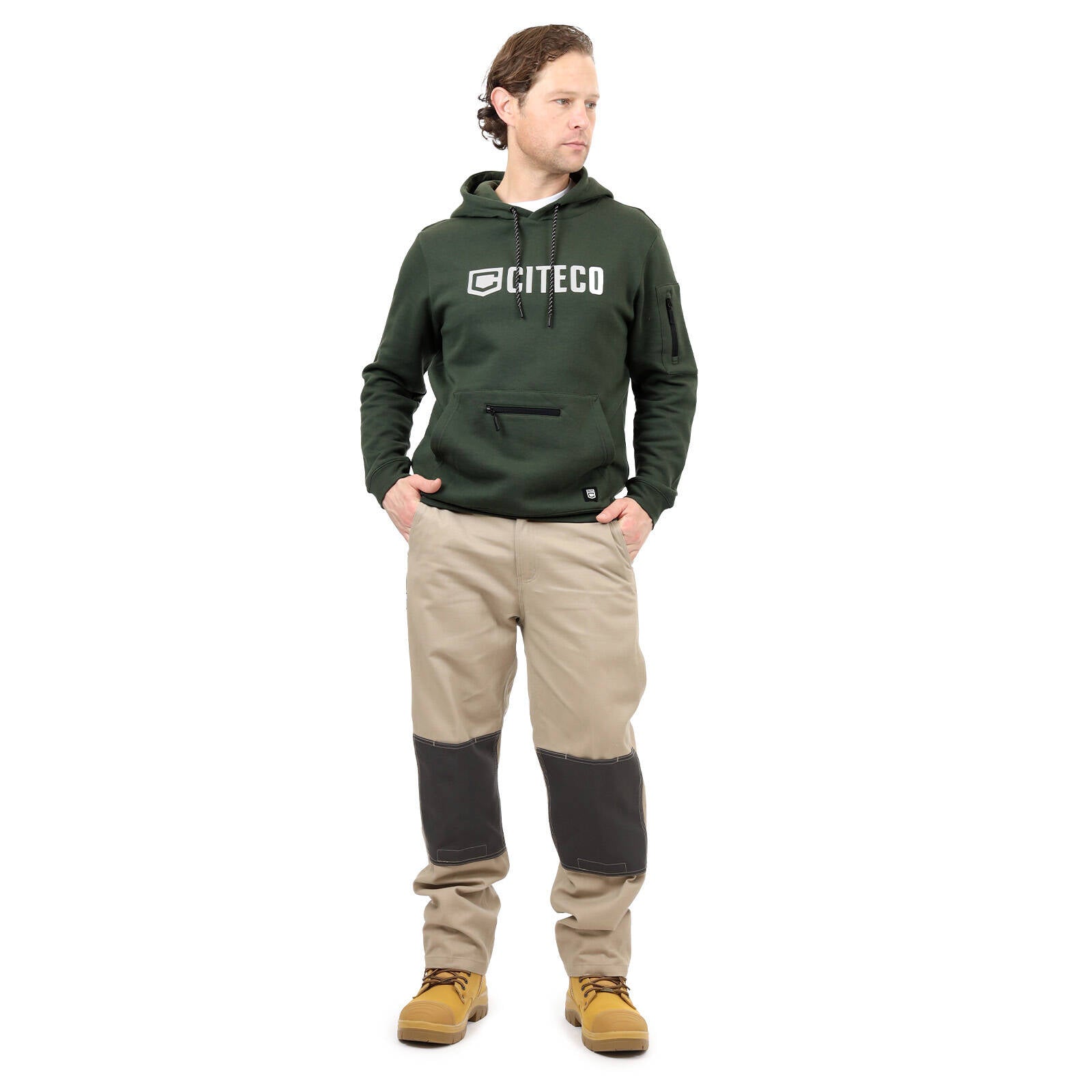 Citeco Men's Khaki Hoodie Cotton/Polyester - Large