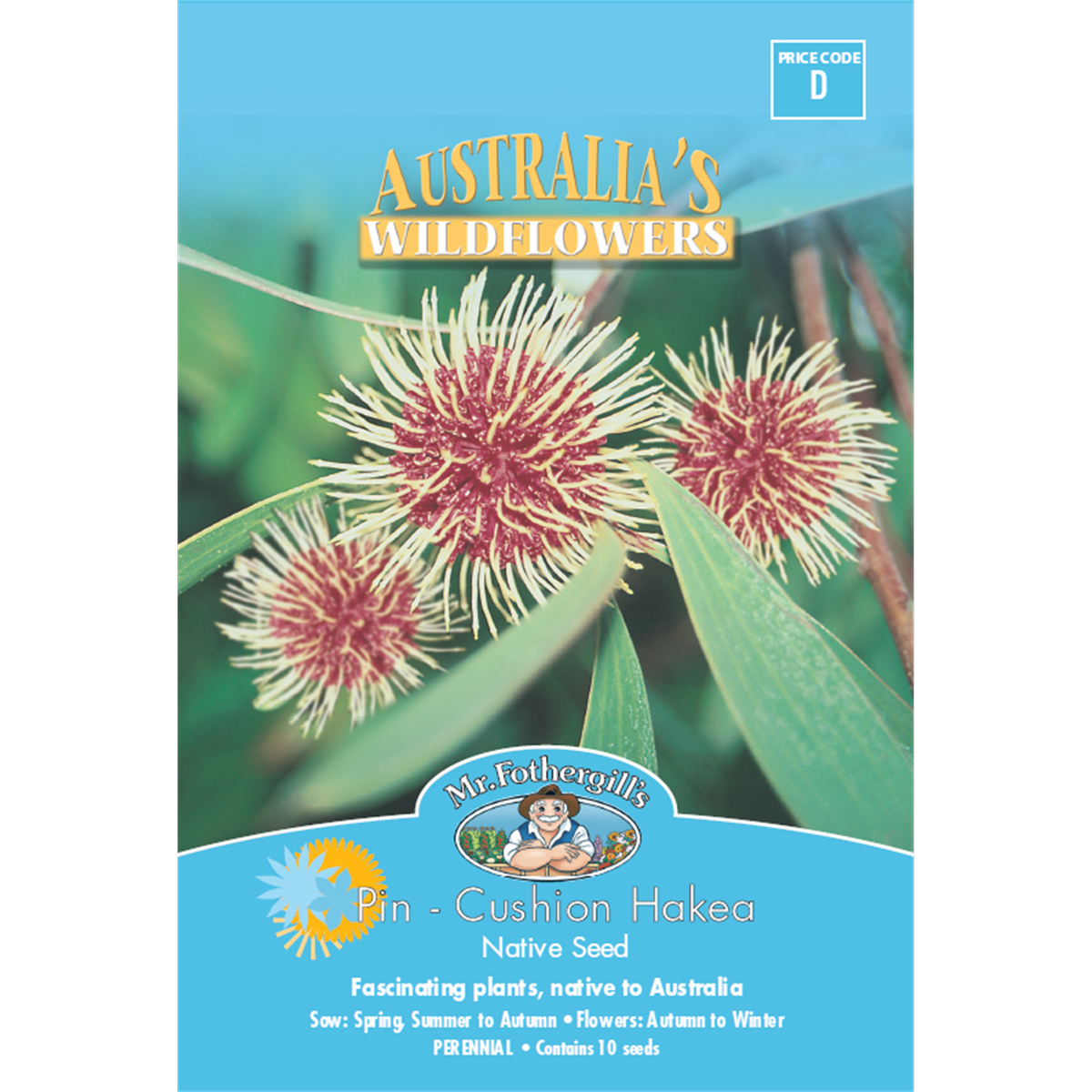 Mr Fothergill's Pincushion Hakea Flower Seeds, Native Bird-Attracting Shrub