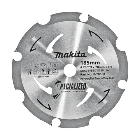 Makita 185mm 4T PCD Fibre Cement Circular Saw Blade
