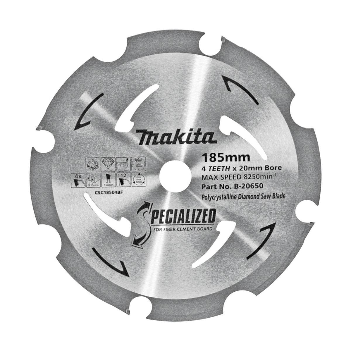 Makita 185mm 4T PCD Fibre Cement Circular Saw Blade