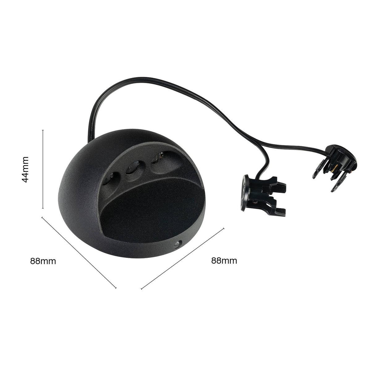 Brilliant Waymaker 2W 12V Black Round LED Garden Step Light 21009/06