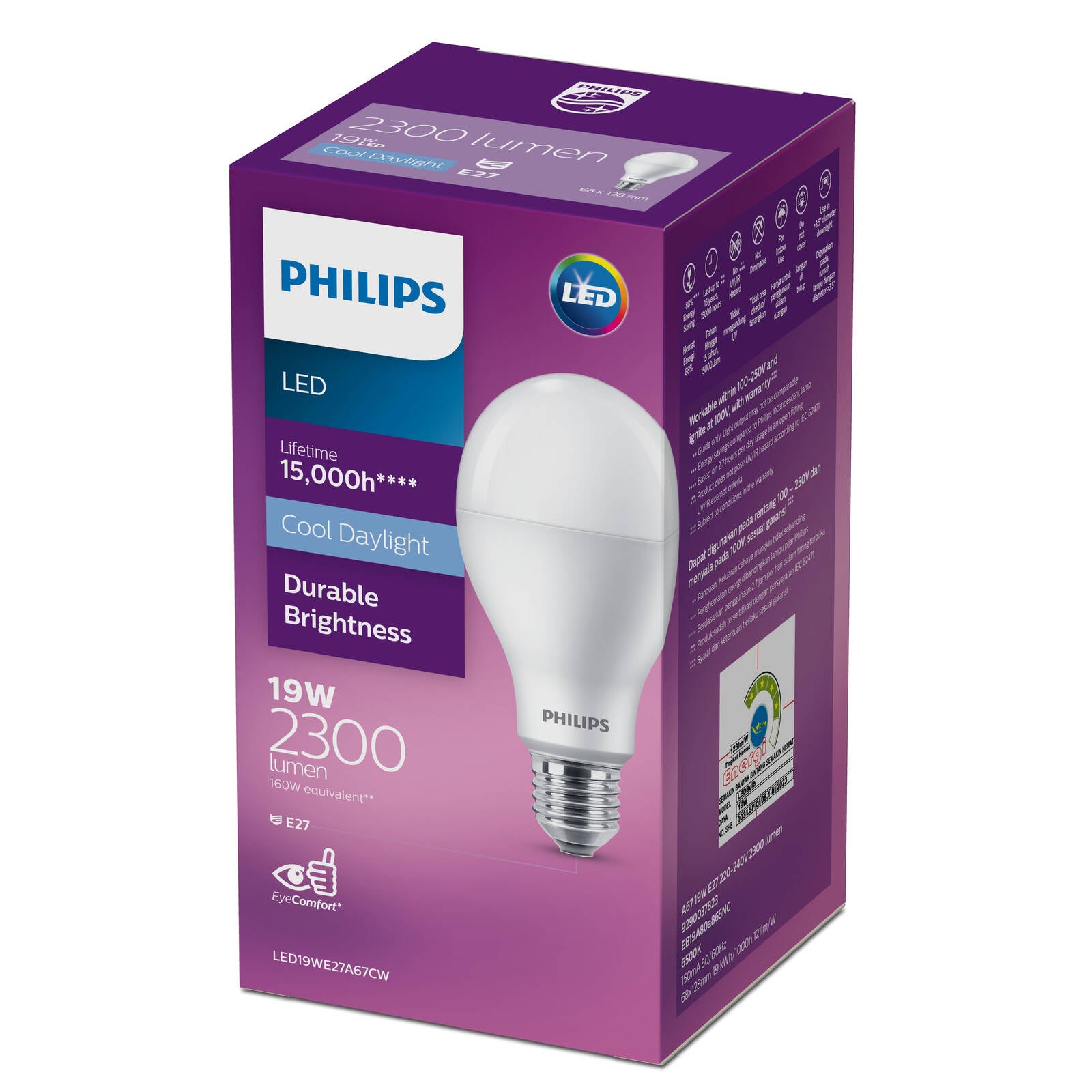 Philips A67 E27 LED Globe 2300lm 19W Cool Daylight Megabright, 929003782349