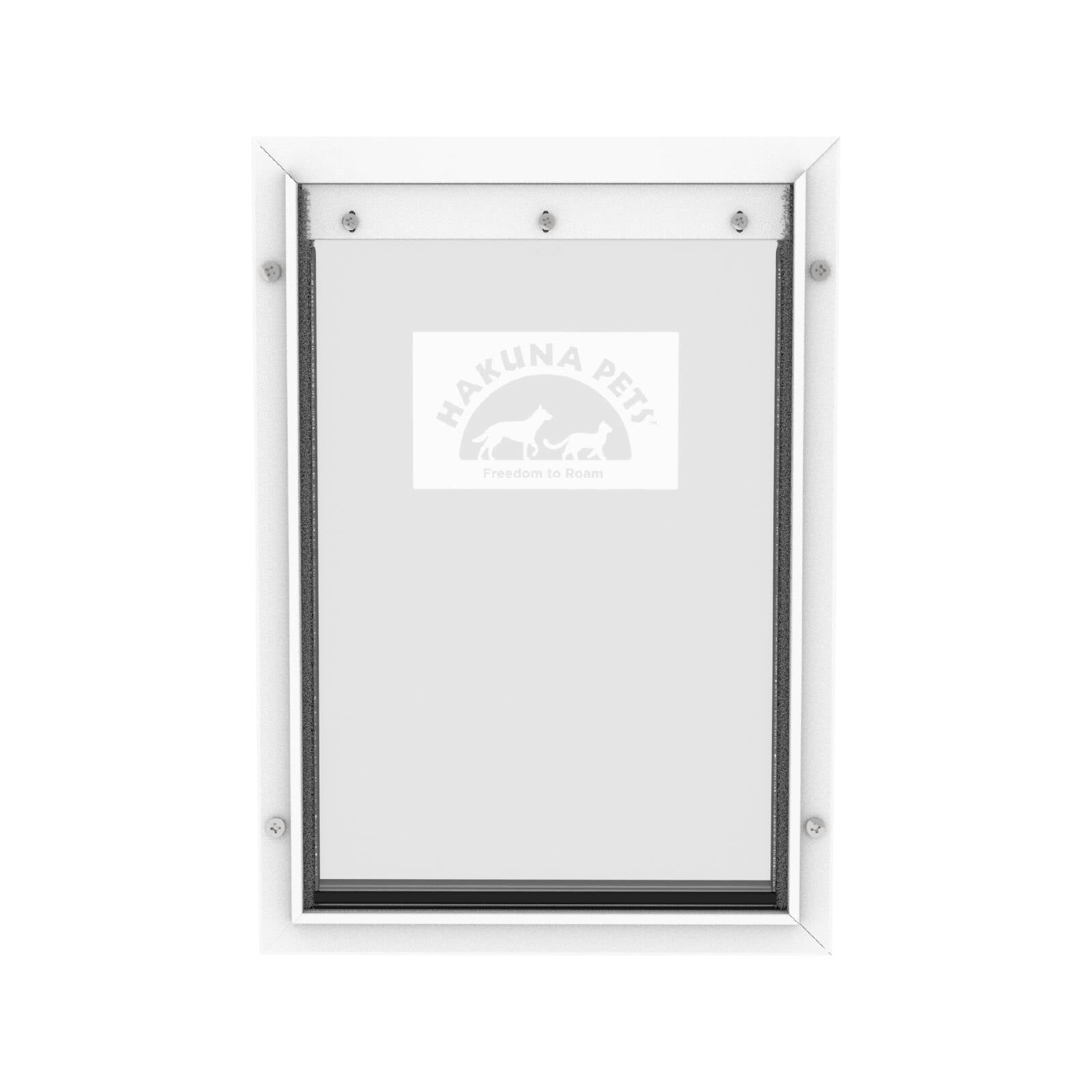 Hakuna Pets Large Deluxe Aluminium Pet Door - White, Lockable Flap for Dogs