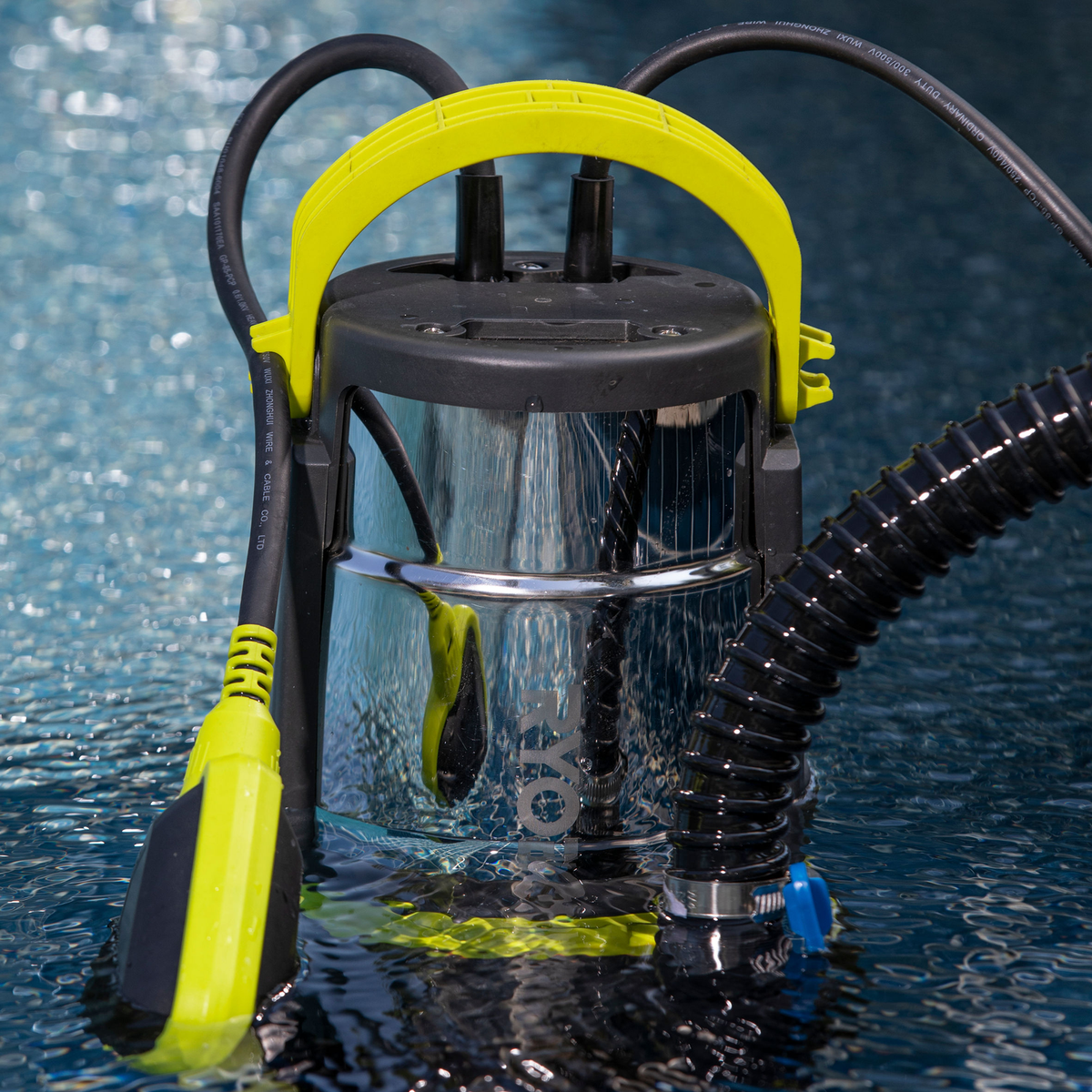 Ryobi 750W Clean and Dirty Water Submersible Pump - 16,500L/hr - RACSUP12 - SuperSaverAU - view 3