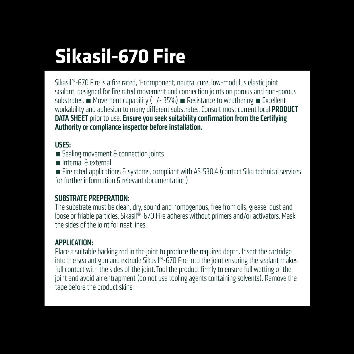 Sika 300ml Grey Sikasil-670 Fire Silicone Sealant, Neutral Cure, Indoor Outdoor