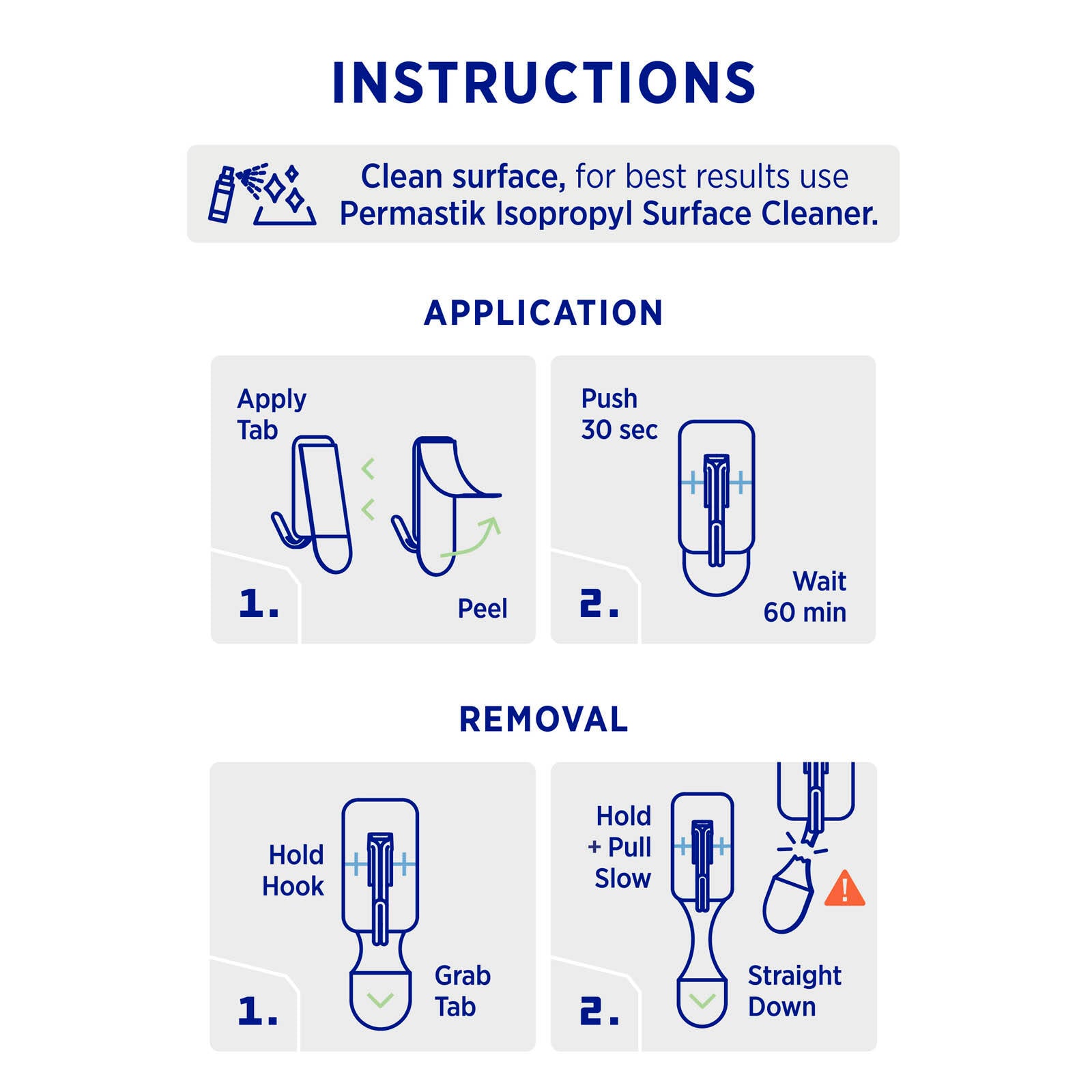 Permastik Small White Kitchen Hooks - 9 Pack