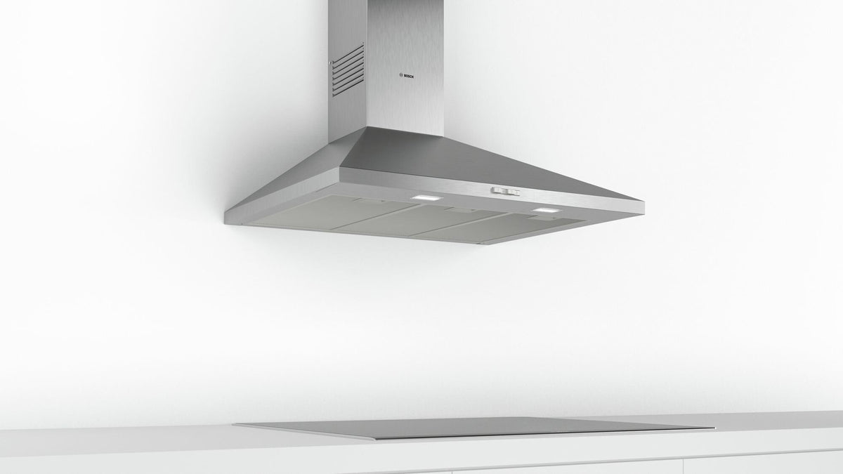 Bosch Series 2 90cm canopy rangehood - Stainless steel - 600m³/h, 3 power settings, push buttons - DWP96BC50A