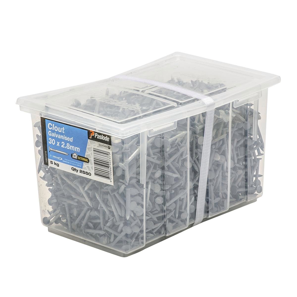Paslode Galvanised Clouts 30mm 2.8mm 5kg Corrosion Resistant Pack - SuperSaverAU - view 1