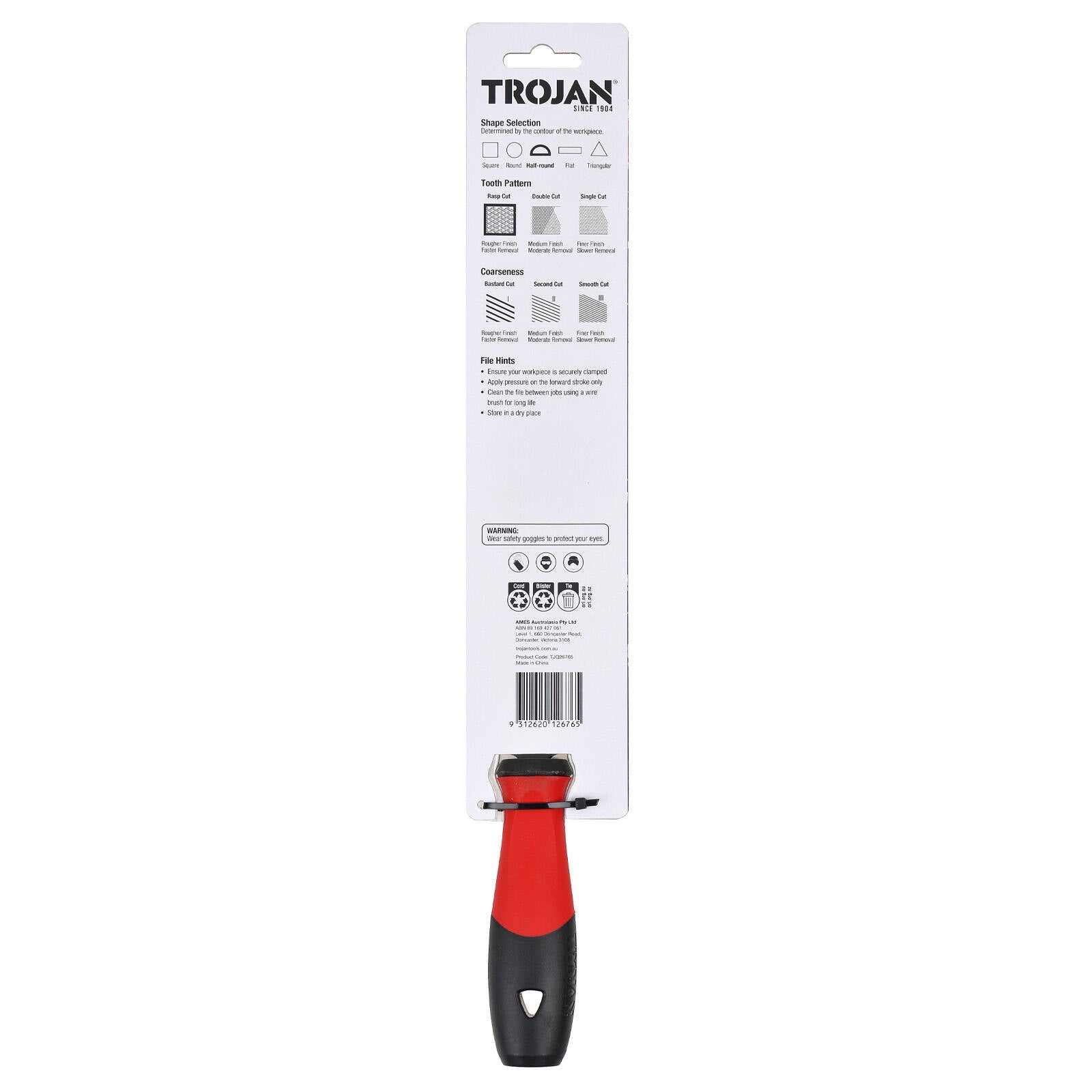 Trojan 250mm Wood Rasp File Half Round for Fast Material Removal