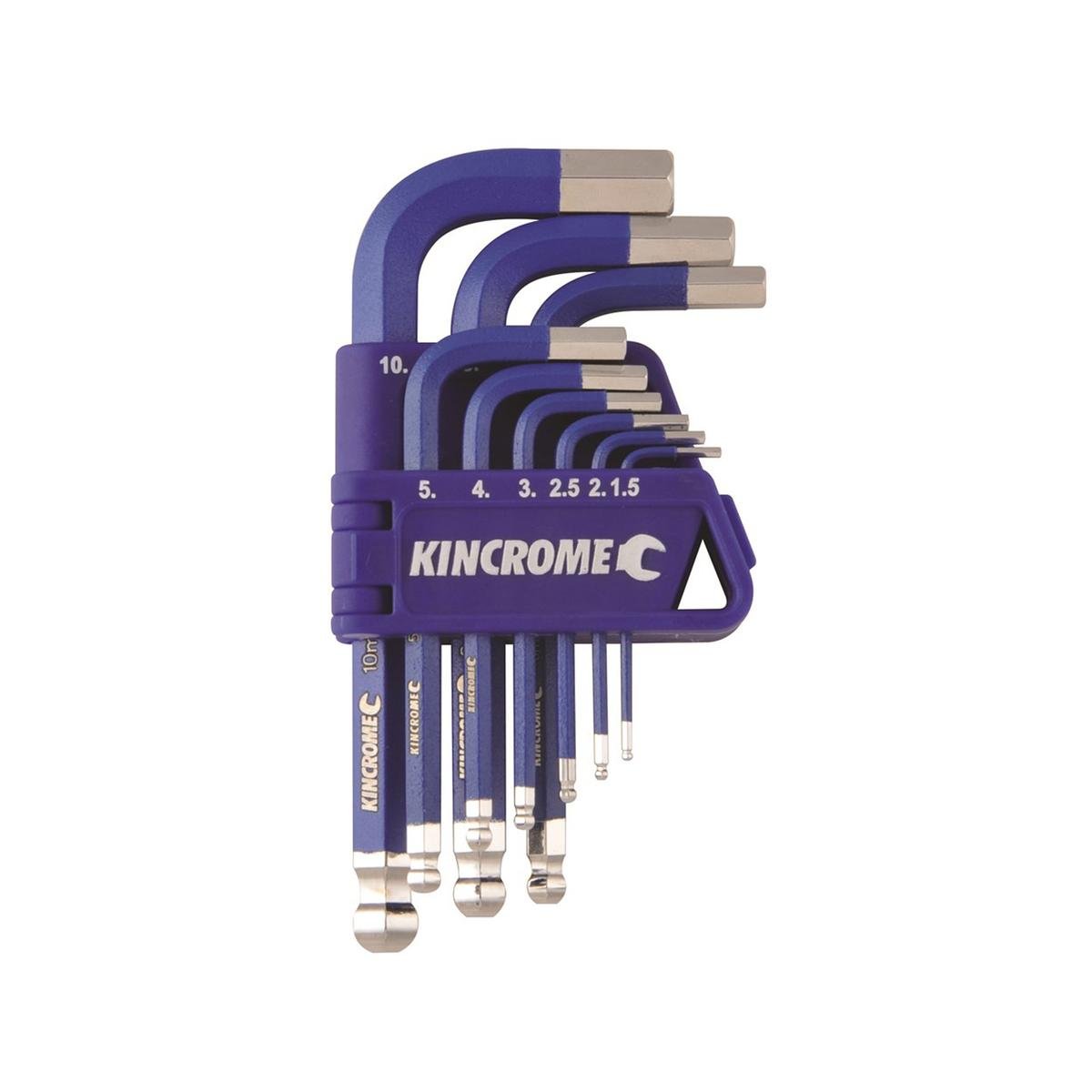 Kincrome 9 Piece Metric Hex Key Wrench Set, Short Series, Chrome Vanadium Steel