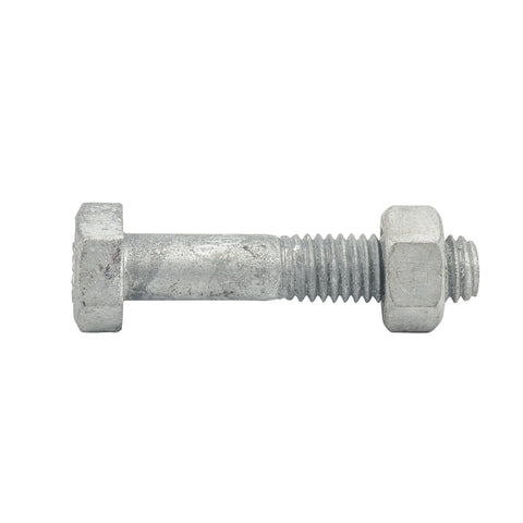 Zenith M8 x 40mm Hot Dip Galvanised Hex Head Bolt & Nut - 4.6 Grade Steel