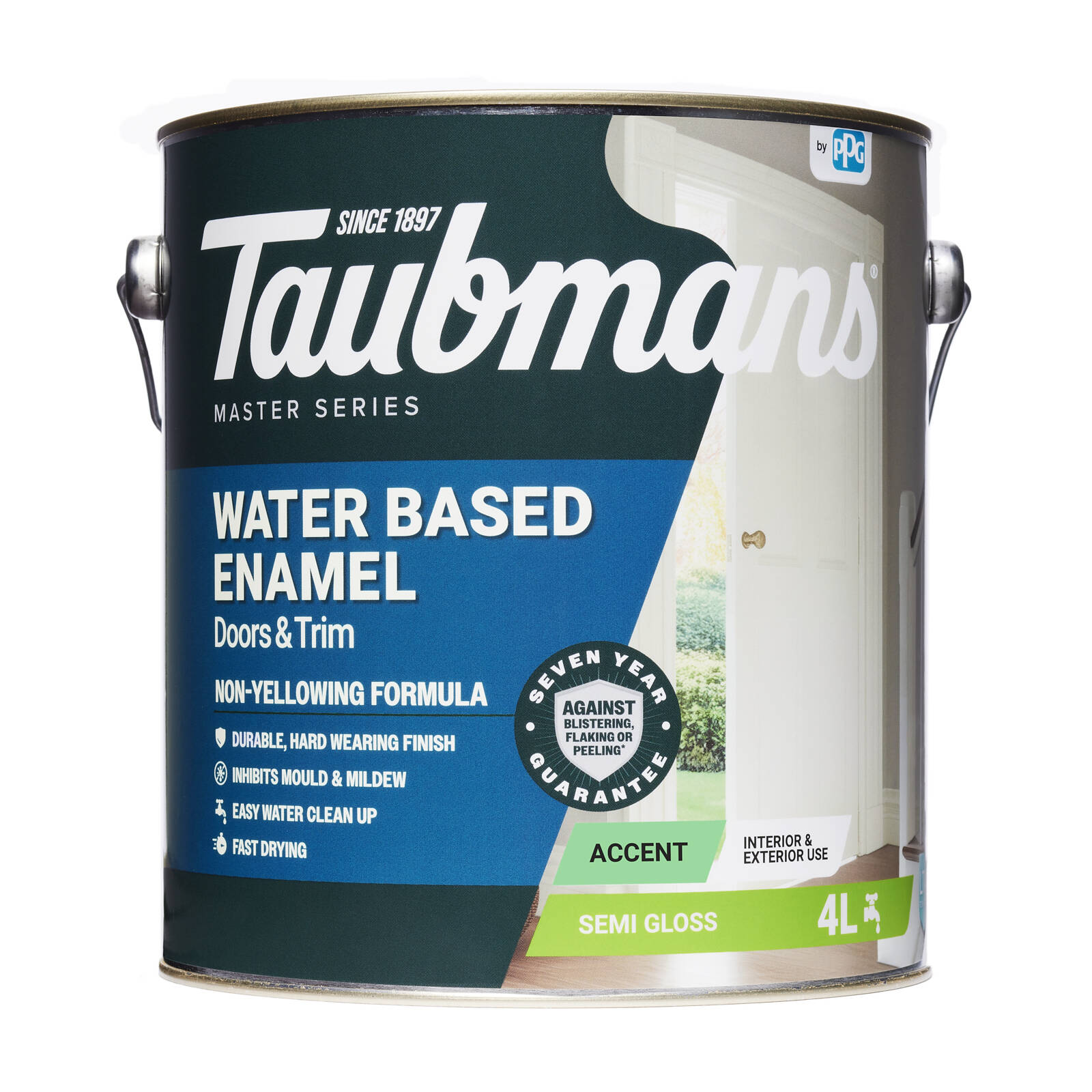 Taubmans 4L Accent Semi Gloss Water Based Enamel Paint Tintable