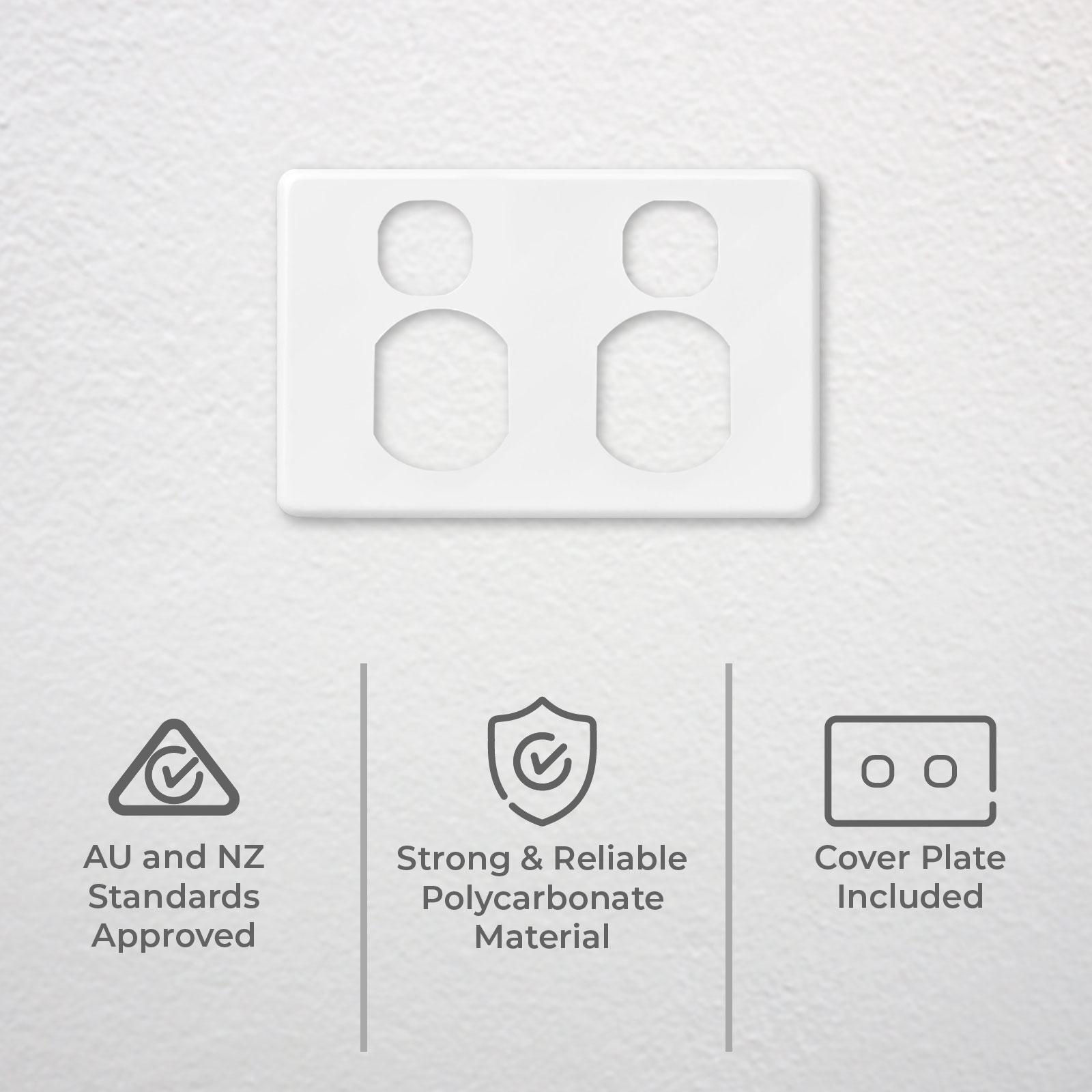 DETA Clip-On Cover for X6 Series Double Powerpoint White Polycarbonate 6010B
