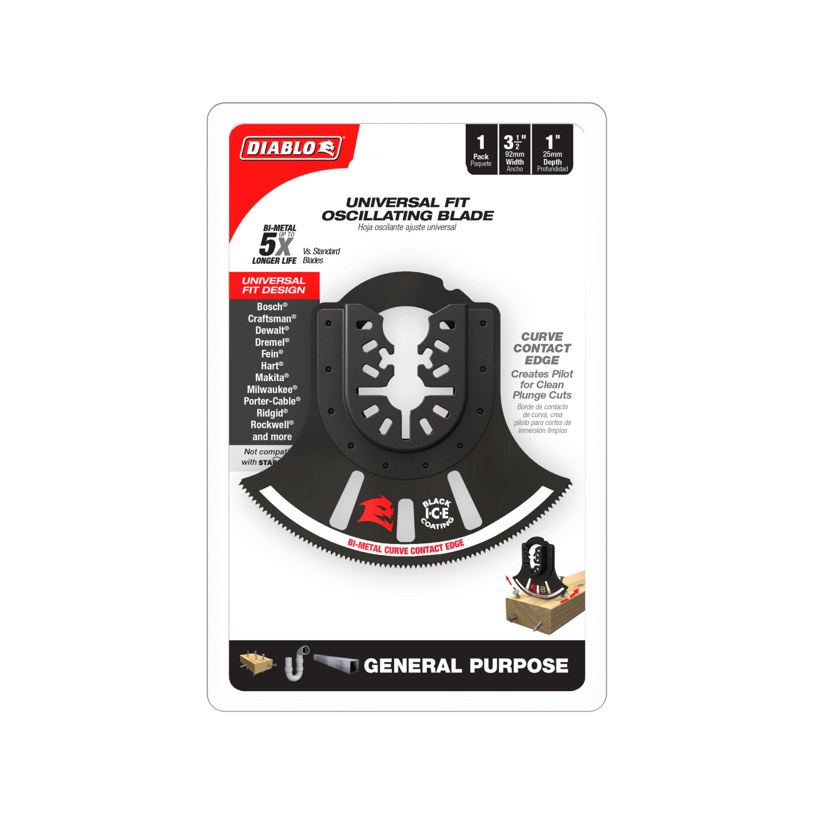 Diablo 92mm Universal Bi-Metal Multi-Tool Blade for General Purpose
