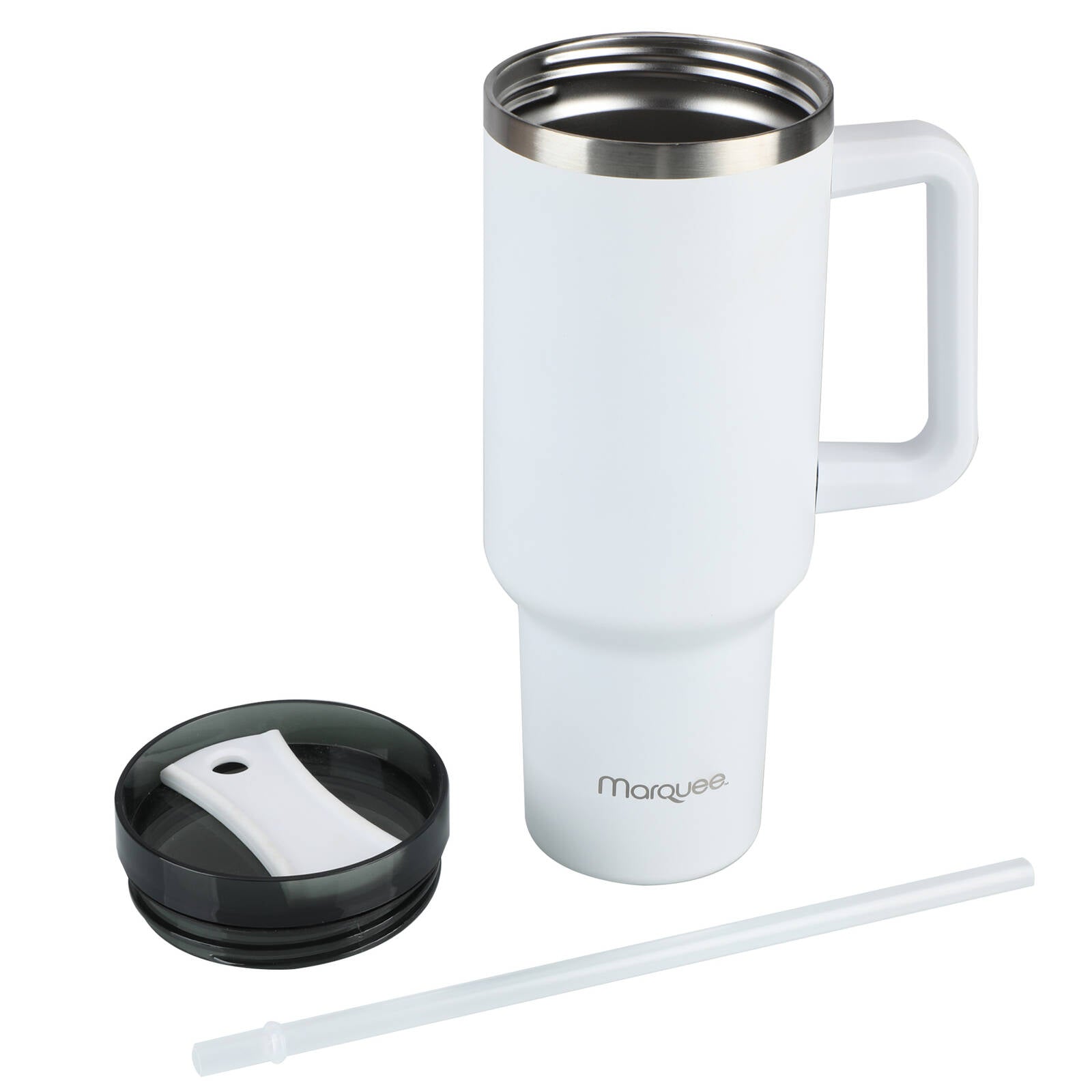 Marquee 1.2L Stainless Steel Insulated Tumbler, White - Dual Function Lid