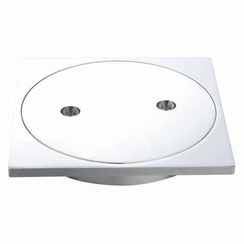 Kinetic 100mm Square Clear Out Floor Grate, Chrome Plated Brass Drain Cover