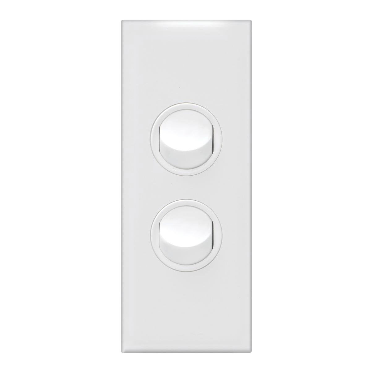 HPM Vivo Architrave Switch 2 Gang - Plastic - 10AX - Easy Installation - SuperSaverAU - view 1