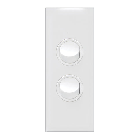 HPM VIVO Architrave Switch, 2 Gang White 10A 240V Indoor